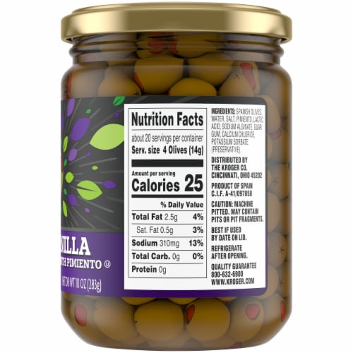 Kroger® Manzanilla Olives Stuffed with Pimiento Perspective: right