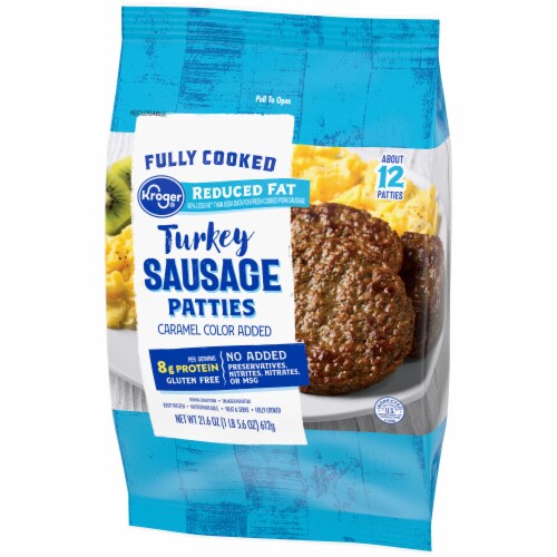 Kroger® Reduced Fat Breakfast Turkey Sausage Patties Perspective: right