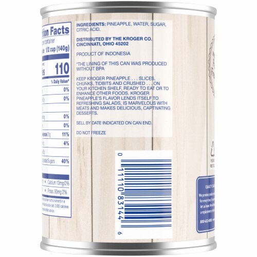 Kroger® Canned Pineapple Chunks in Heavy Syrup Perspective: right