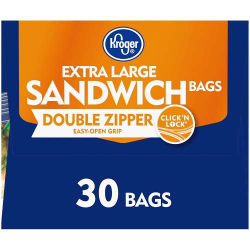 Kroger® Double Zipper Extra Large Sandwich Bags, 30 ct - Kroger