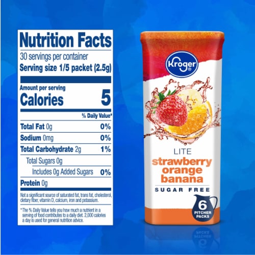 Kroger® Lite Strawberry Orange Banana Instant Drink Mix Packets Perspective: right