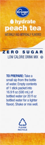 Kroger® Hydrate Zero Sugar Peach Tea Drink Mix Packets Perspective: right