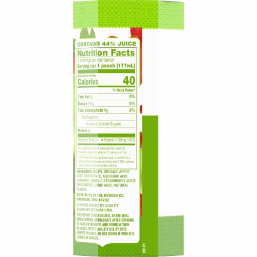 Simple Truth Organic® Ki-Whee Strawberry Flavored Juice Pouches Perspective: right