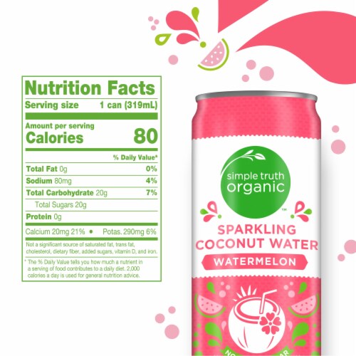 Simple Truth Organic™ Bottled Watermelon Sparkling Coconut Bottled Water Perspective: right