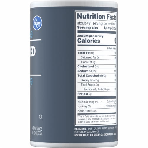 Kroger® Iodized Salt Perspective: right