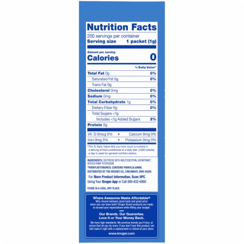 Kroger® Zero Calorie Sweetener with Aspartame Packets Perspective: right