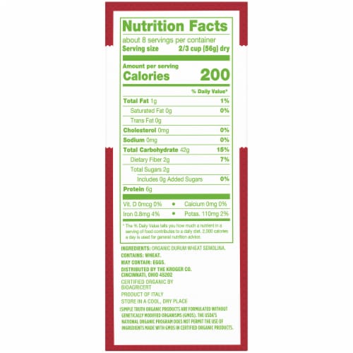 Simple Truth Organic™ Penne Rigate Pasta Perspective: right
