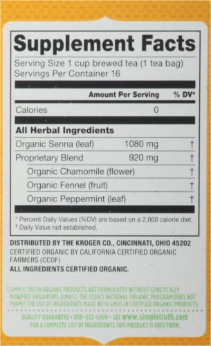 Simple Truth Organic™ Senna Leaf & Chamomile Laxative Tea Bags Perspective: right