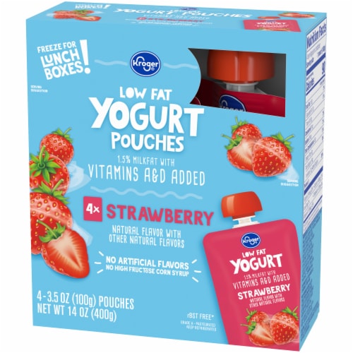Kroger® Strawberry Low Fat Yogurt Pouches Perspective: right