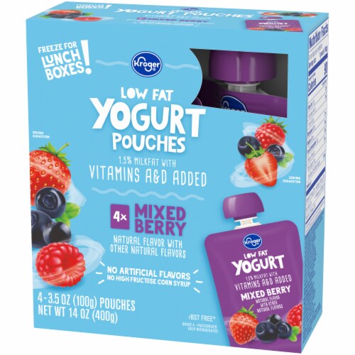 Kroger® Low Fat Mixed Berry Yogurt Pouches Perspective: right