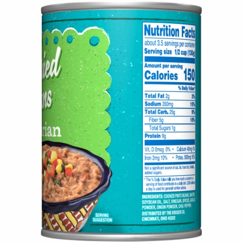 Kroger® Vegetarian Refried Beans Perspective: right
