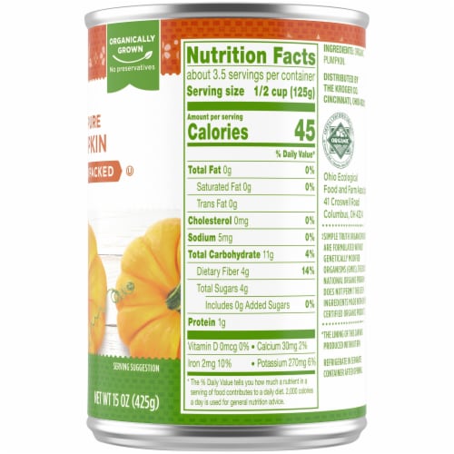 Simple Truth Organic® 100% Pure Solid Packed Pumpkin Perspective: right