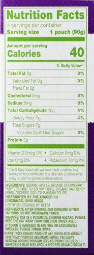 Simple Truth Organic® Unsweetened Mixed Berry Applesauce Pouches Perspective: right