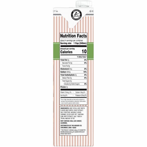 Kroger® Reduced Sodium Beef Broth Perspective: right
