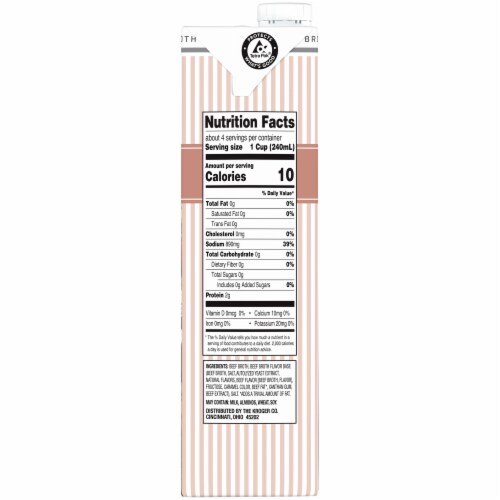 Kroger® Fat Free Beef Broth Perspective: right