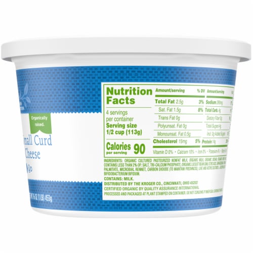 Simple Truth Organic™ 2% Milkfat Lowfat Small Curd Cottage Cheese Perspective: right