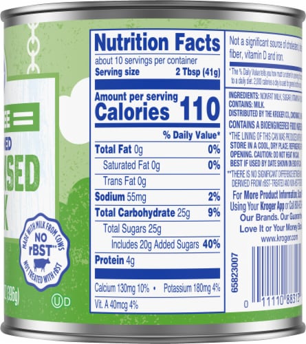 Kroger® Fat Free Sweetened Condensed Milk Perspective: right