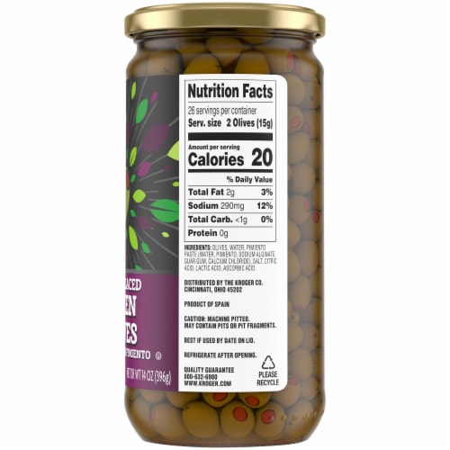 Kroger® Gluten Free Hand-Placed Queen Olives Stuffed With Pimiento Perspective: right