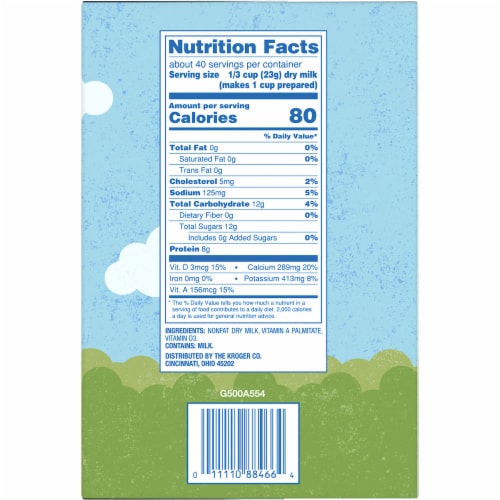 Kroger® Instant Non-Fat Dry Milk Pouches Perspective: right