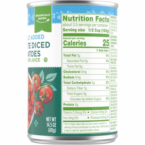 Simple Truth Organic™ No Salt Added Petite Diced Tomatoes Perspective: right