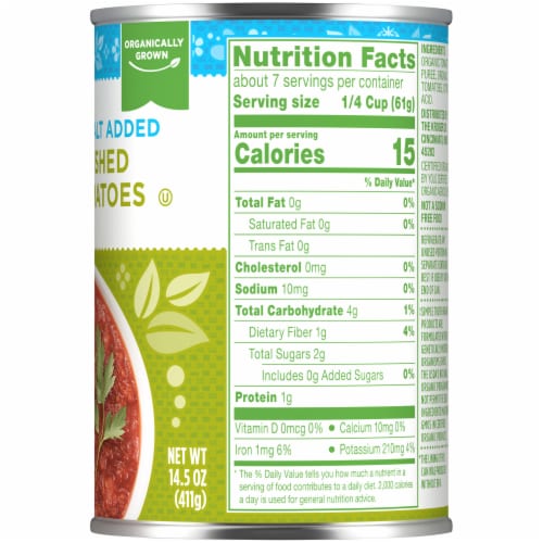 Simple Truth Organic® No Salt Added Crushed Tomatoes Perspective: right