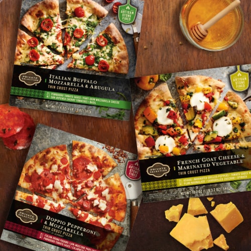 Private Selection® Doppio Pepperoni & Mozzarella Thin Crust Frozen Pizza Perspective: right