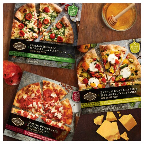 Private Selection® French Goat Cheese & Marinated Vegetable Thin Crust Frozen Pizza, 19.2 oz