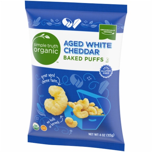 Simple Truth Organic® Aged White Cheddar Baked Puffs Chips Perspective: right