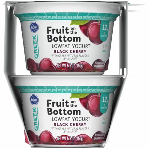Kroger® Fruit on the Bottom Black Cherry Greek Lowfat Yogurt Perspective: right
