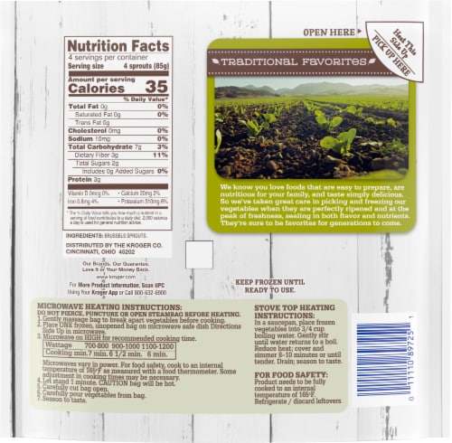 Kroger® Traditional Favorites Frozen Brussels Sprouts Perspective: right