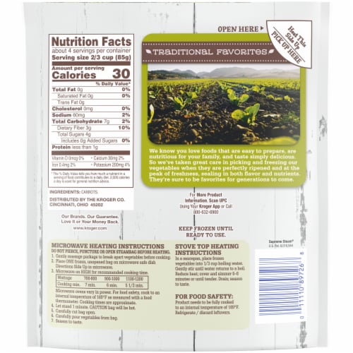 Kroger® Traditional Favorites Frozen Carrots Crinkle Cut Perspective: right