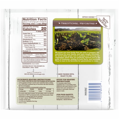 Kroger® Traditional Favorites Frozen Cauliflower Perspective: right