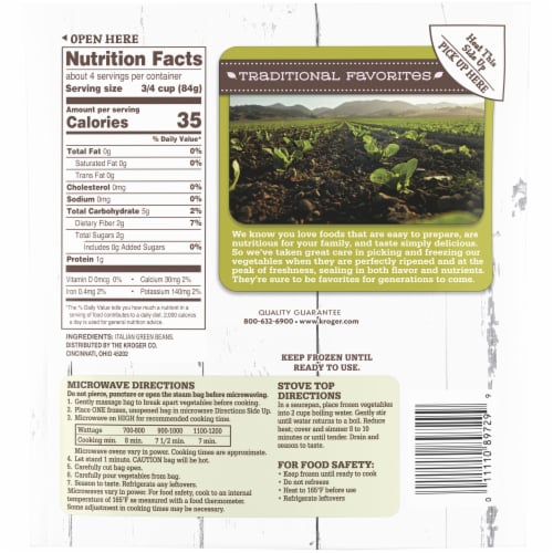 Kroger® Traditional Favorites Frozen Green Beans Italian Cut Perspective: right