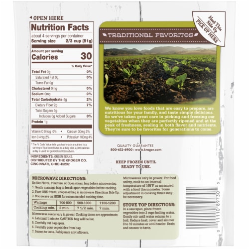 Kroger® Traditional Favorites Frozen Cut Green Beans Perspective: right