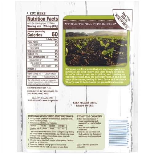 Kroger® Traditional Favorites Frozen Green Peas Perspective: right