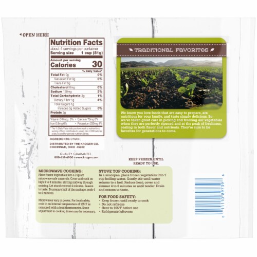 Kroger® Traditional Favorites Frozen Spinach Cut Perspective: right