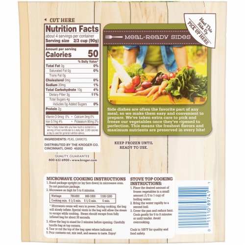 Kroger® Meal Ready Sides Frozen Peas & Carrots Perspective: right