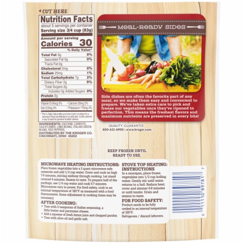 Kroger® Italian Style Frozen Vegetable Meal-Ready Sides Perspective: right