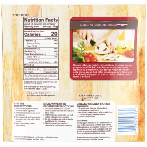 Kroger® Recipe Beginnings Frozen 3 Pepper & Onion Blend Perspective: right