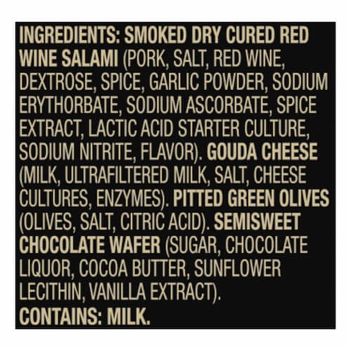 Private Selections® Red Wine Salami Gouda Green Olives and Chocolate Wafers Snack Board Perspective: right