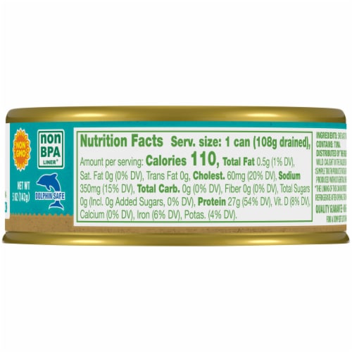 Simple Truth™ Pole & Line Skipjack Chunk Light Tuna with Sea Salt Perspective: right