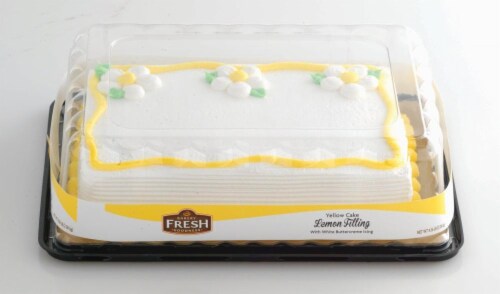 Bakery Fresh Goodness Daisy Yellow Sheet Cake with Lemon Filling Perspective: right
