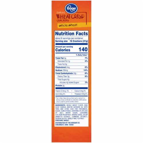 Kroger® Baked Whole Wheat Crisp Crackers Perspective: right