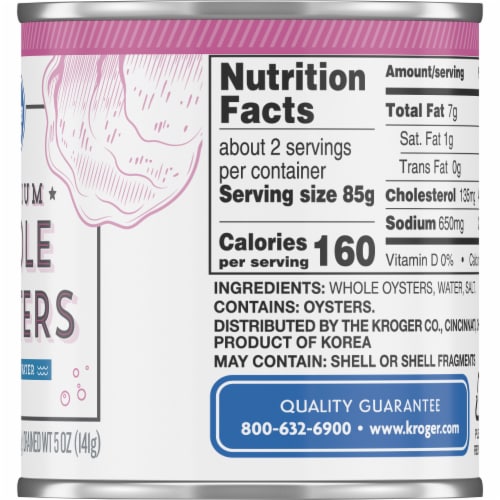 Kroger® Premium Whole Oysters Boiled in Water Perspective: right