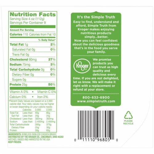 Simple Truth® Boneless and Skinless Natural Chicken Breasts Perspective: right