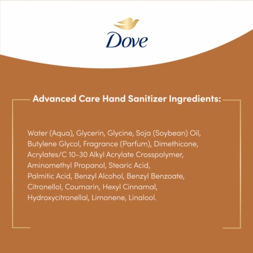 Dove Advanced Care Shea Butter & Warm Vanilla Hand Sanitizer Perspective: right