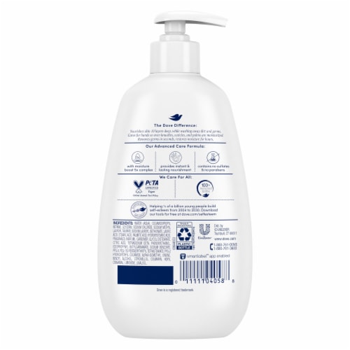 Dove Advanced Care Deep Moisture Hand Wash Protects Skin from Dryness Perspective: right