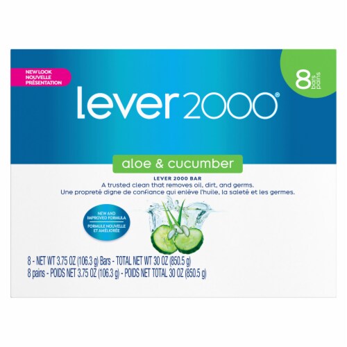 Lever 2000 Aloe & Cucumber Bar Soap Perspective: right