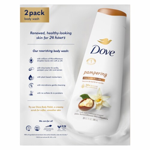 Dove Pampering Shea Butter & Warm Vanilla Nourishing Body Wash Perspective: right