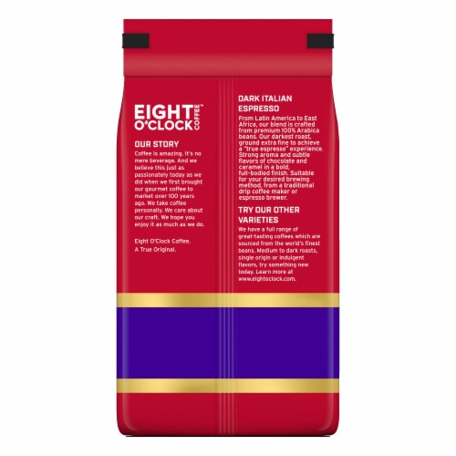 Eight O'Clock Coffee Dark Roast Ground Dark Italian Espresso Coffee 21 oz Perspective: right